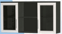 Антресоль большая с двумя стеклодверями ДЛЯ ГОСТИНОЙ АБС-2 Венге/Дуб выбеленный в Горняке - gornyak.katalogmebeli.com | фото