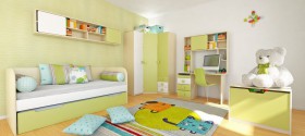Детская комната Эппл (Зеленый/Белый/корпус Клен) в Горняке - gornyak.katalogmebeli.com | фото 5