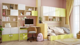 Детская комната Эппл (Зеленый/Белый/корпус Клен) в Горняке - gornyak.katalogmebeli.com | фото 12