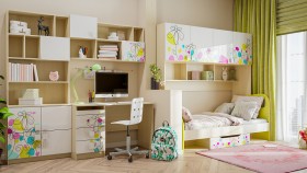 Детская комната Флёр (Белый/корпус Клен) в Горняке - gornyak.katalogmebeli.com | фото 1
