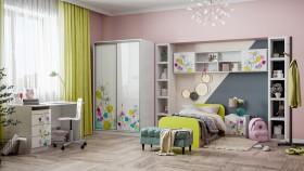 Детская комната Флер (Белый/корпус Выбеленное дерево) в Горняке - gornyak.katalogmebeli.com | фото