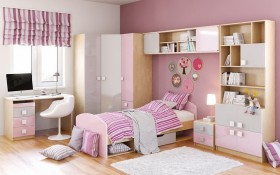 Детская комната Грэйси (Розовый/Серый/корпус Клен) в Горняке - gornyak.katalogmebeli.com | фото 3