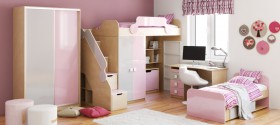 Детская комната Грэйси (Розовый/Серый/корпус Клен) в Горняке - gornyak.katalogmebeli.com | фото 5