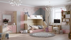 Детская комната Грэйси (Розовый/Серый/корпус Клен) в Горняке - gornyak.katalogmebeli.com | фото 12