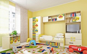 Детская комната Клаксон (Бежевый/корпус Клен) в Горняке - gornyak.katalogmebeli.com | фото 2