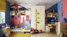 Детская комната Клаксон (Бежевый/корпус Клен) в Горняке - gornyak.katalogmebeli.com | фото
