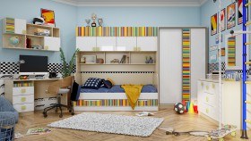 Детская комната Клаксон без машинок (Белый/корпус Клен) в Горняке - gornyak.katalogmebeli.com | фото 5
