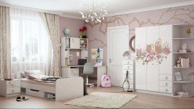 Детская комната Совушки (Белый/корпус Выбеленное дерево) в Горняке - gornyak.katalogmebeli.com | фото 5