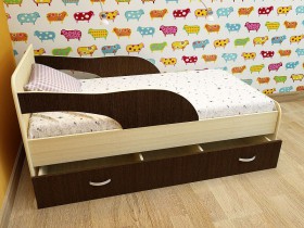 Кровать детская Максимка Млечный дуб/Венге в Горняке - gornyak.katalogmebeli.com | фото 1