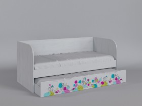 Диван-кровать Флёр (Белый/корпус Выбеленное дерево) в Горняке - gornyak.katalogmebeli.com | фото