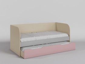 Диван-кровать Грэйси (Розовый/Серый/корпус Клен) в Горняке - gornyak.katalogmebeli.com | фото