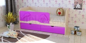 Друзья Кровать детская 2 ящика 1.6 Фиолетовый глянец в Горняке - gornyak.katalogmebeli.com | фото
