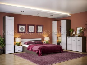 Спальня Нэнси (Венге/Белый глянец) в Горняке - gornyak.katalogmebeli.com | фото 1