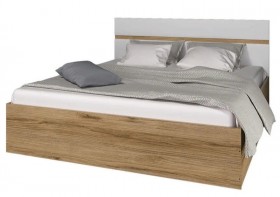 Ким кровать 1,4 (Дуб сонома/белый глянец) в Горняке - gornyak.katalogmebeli.com | фото