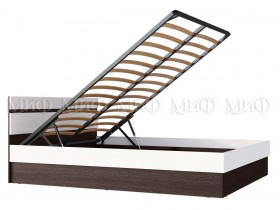Ким кровать с подъемным механизмом 1,6 (Венге/белый глянец) в Горняке - gornyak.katalogmebeli.com | фото 2