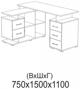 Компьютерный стол угловой СКМУ-3 белый в Горняке - gornyak.katalogmebeli.com | фото 2