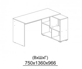 Компьютерный стол угловой СКМУ-3 дуб сонома/белый в Горняке - gornyak.katalogmebeli.com | фото 3