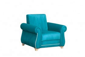 Кресло для отдыха "Порто" (велюр киви бирюза / микровельвет крем) в Горняке - gornyak.katalogmebeli.com | фото 2