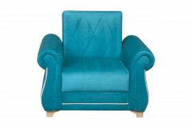 Кресло для отдыха "Порто" (велюр киви бирюза / микровельвет крем) в Горняке - gornyak.katalogmebeli.com | фото 3
