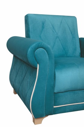 Кресло для отдыха "Порто" (велюр киви бирюза / микровельвет крем) в Горняке - gornyak.katalogmebeli.com | фото 5