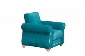 Кресло для отдыха "Порто" (велюр киви бирюза / микровельвет крем) в Горняке - gornyak.katalogmebeli.com | фото 7