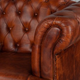 Кресло кожаное Лофт Честер-Нью (Коричневый, Рыжий) в Горняке - gornyak.katalogmebeli.com | фото 4