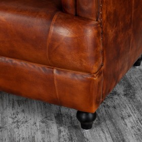 Кресло кожаное Лофт Честер-Нью (Коричневый, Рыжий) в Горняке - gornyak.katalogmebeli.com | фото 8