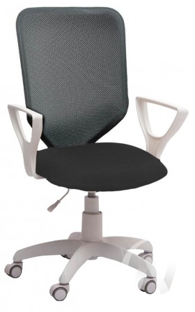 Кресло компьютерное Элегия S (белый/ткань сетка темно-серая) в Горняке - gornyak.katalogmebeli.com | фото