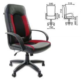 Кресло офисное BRABIX Strike EX-525 (черно-красный) в Горняке - gornyak.katalogmebeli.com | фото 1