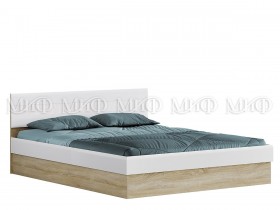 Кровать 1,4 спальня Фортуна (Дуб сонома/белый глянец) в Горняке - gornyak.katalogmebeli.com | фото