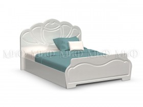 Кровать 1,4м Гармония (Белый/Белый глянец) в Горняке - gornyak.katalogmebeli.com | фото 1