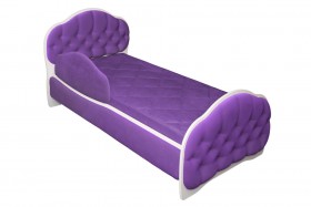 Кровать 160 Гармония 32 Фиолетовый (мягкий бортик) в Горняке - gornyak.katalogmebeli.com | фото
