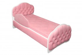 Кровать 160 Гармония 36 Светло-розовый (мягкий бортик) в Горняке - gornyak.katalogmebeli.com | фото