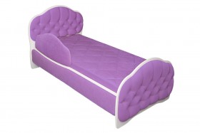 Кровать 160 Гармония 67 Светло-фиолетовый (мягкий бортик) в Горняке - gornyak.katalogmebeli.com | фото