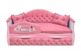 Кровать 160 серии Иллюзия 2 ящика 36 Розовый (мягкий бортик/подушки) в Горняке - gornyak.katalogmebeli.com | фото