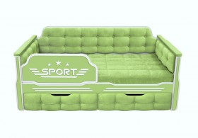 Кровать 160 серии Спорт 2 ящика 81 Фисташка (мягкие боковые накладки) в Горняке - gornyak.katalogmebeli.com | фото
