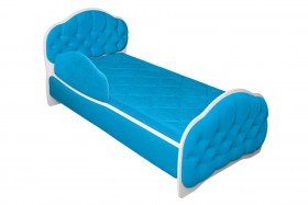Кровать 170 Гармония 84 Ярко-голубой (мягкий бортик) в Горняке - gornyak.katalogmebeli.com | фото