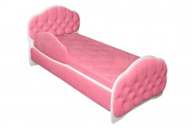 Кровать 170 Гармония 89 Розовый (мягкий бортик) в Горняке - gornyak.katalogmebeli.com | фото