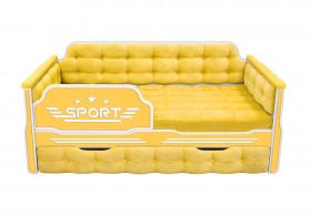 Кровать 170 серии Спорт 1 ящик 74 Жёлтый (мягкие боковые накладки) в Горняке - gornyak.katalogmebeli.com | фото