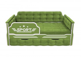 Кровать 170 серии Спорт 1 ящик 76 Зелёный (мягкие боковые накладки) в Горняке - gornyak.katalogmebeli.com | фото 1