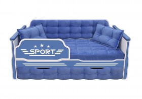 Кровать 170 серии Спорт 1 ящик 85 Синий (подушки) в Горняке - gornyak.katalogmebeli.com | фото