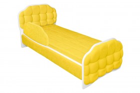 Кровать 180 Атлет 74 жёлтый (мягкий бортик) в Горняке - gornyak.katalogmebeli.com | фото
