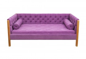 Кровать 180 серии Леди  32 Фиолетовый (подушка валик) в Горняке - gornyak.katalogmebeli.com | фото