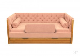 Кровать 180 серии Леди + ящик 15 Бледно-розовый (мягкий бортик/подушка валик) в Горняке - gornyak.katalogmebeli.com | фото