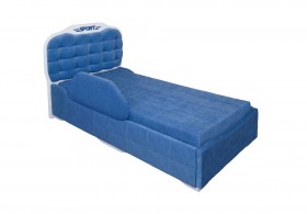 Кровать 190 Атлет Lux 29 Синий (мягкий бортик) в Горняке - gornyak.katalogmebeli.com | фото