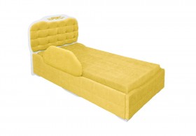 Кровать 190 Атлет Lux 74 Жёлтый (мягкий бортик) в Горняке - gornyak.katalogmebeli.com | фото