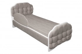 Кровать 190 Атлет Lux 96 Серый (мягкий бортик) в Горняке - gornyak.katalogmebeli.com | фото