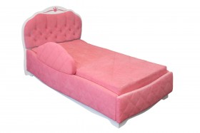 Кровать 190 Гармония Lux 36 Розовый (мягкий бортик) в Горняке - gornyak.katalogmebeli.com | фото