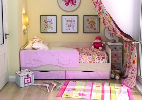 Кровать Алиса КР-812 1,6 Белфорд/Розовый металлик в Горняке - gornyak.katalogmebeli.com | фото