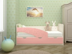 Кровать Бабочки 1,6м (Розовый металлик) в Горняке - gornyak.katalogmebeli.com | фото 1